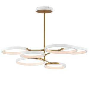 ET2 - E24328-WTGLD - LED Pendant - Hoopla - White/Gold
