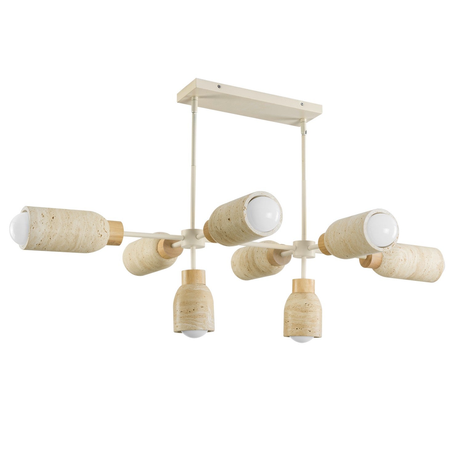 Maxim - 10628TVOY - Eight Light Pendant - Pompeii - Travertine / Oyster