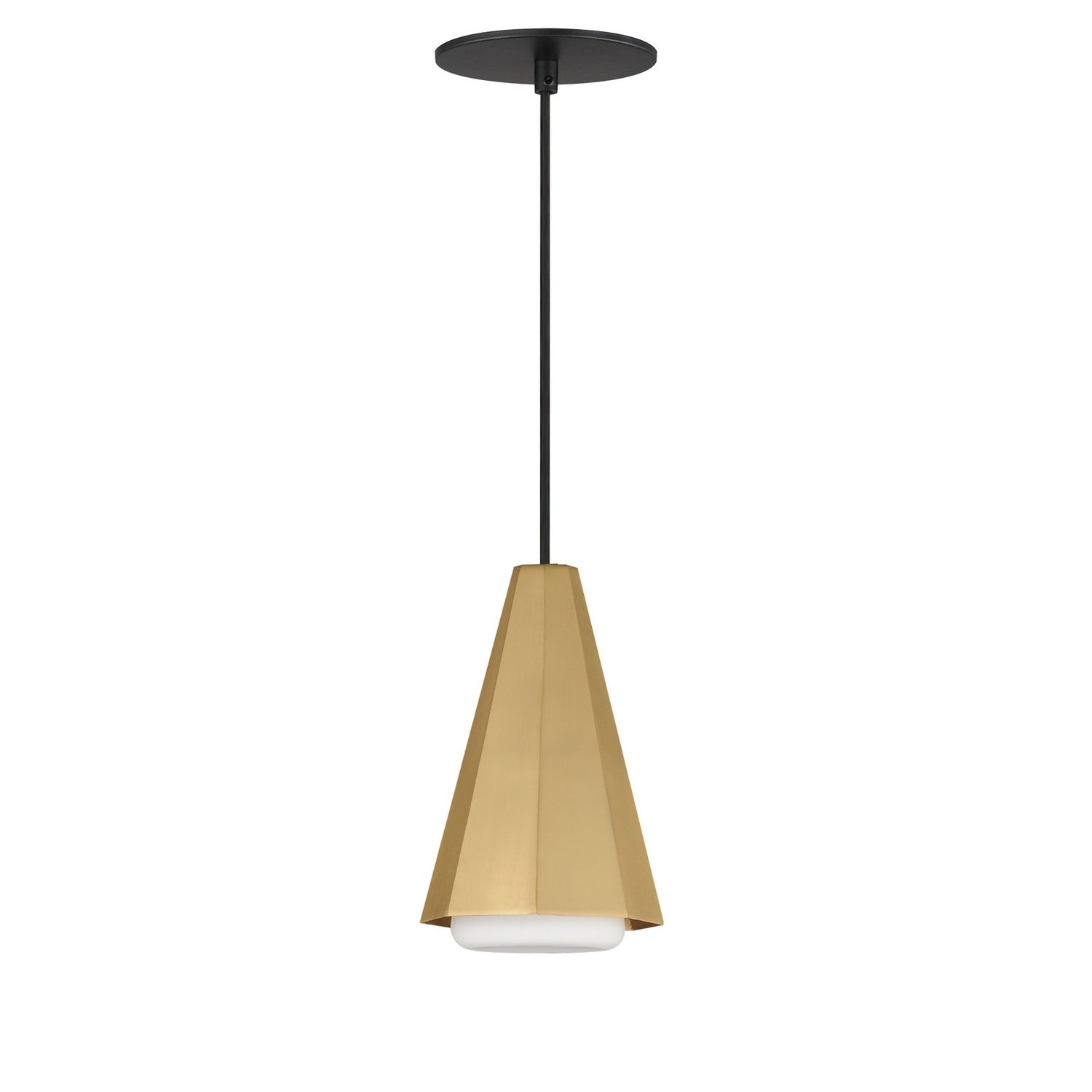 Maxim - 10811SWBKAB - One Light Pendant - Rizzo - Black / Antique Brass