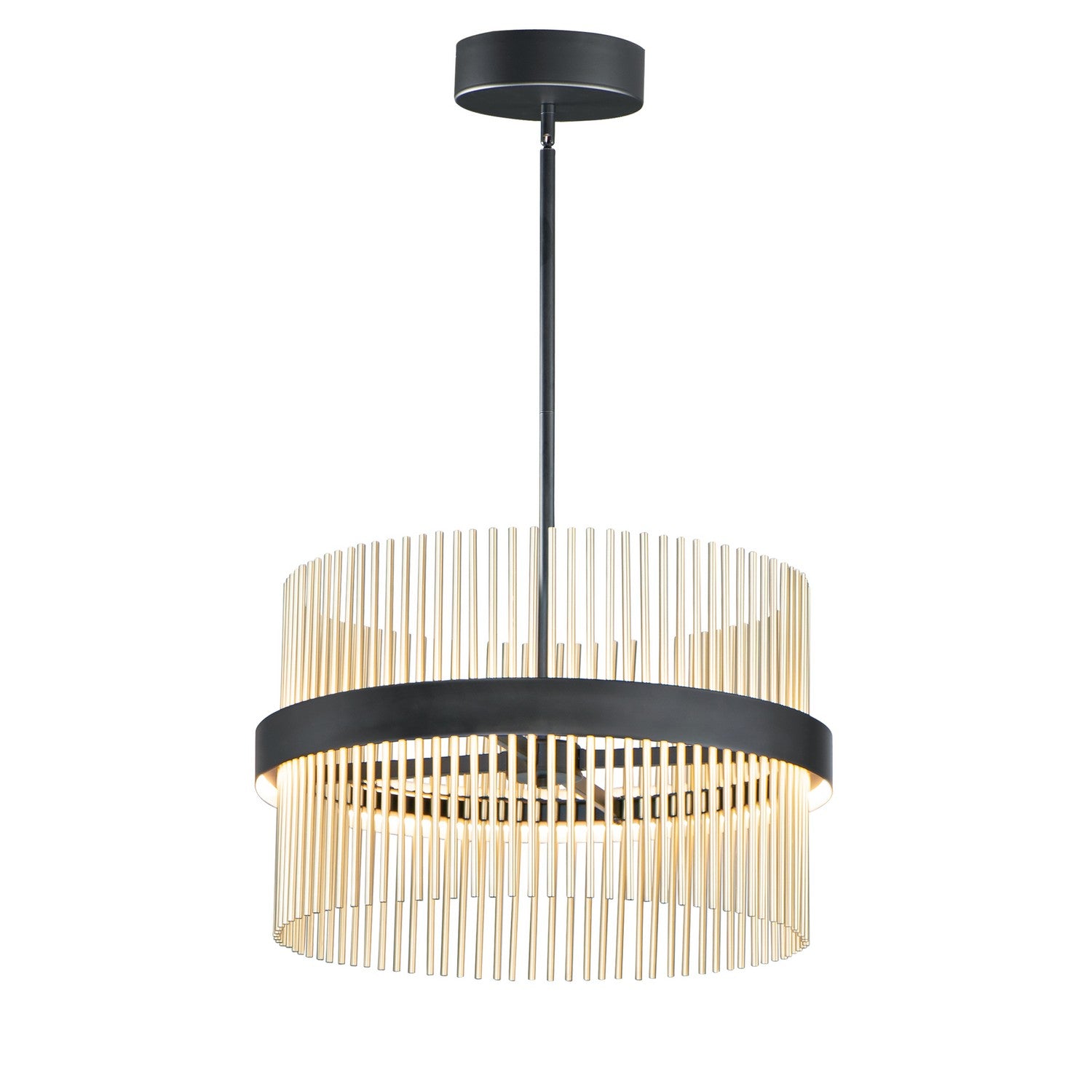 ET2 - E34255-BKSBR - LED Pendant - Chimes 5CCT - Black / Satin Brass