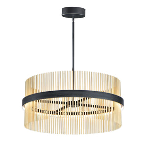 ET2 - E34257-BKSBR - LED Pendant - Chimes 5CCT - Black / Satin Brass