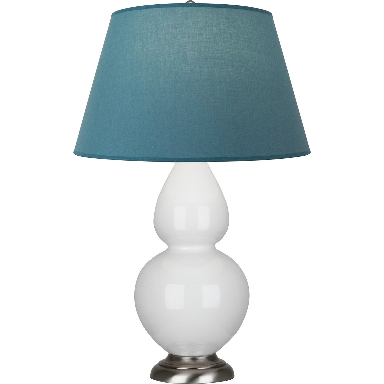 Robert Abbey - 1670B - One Light Table Lamp - Double Gourd - Lily Glazed Ceramic w/Antique Silvered