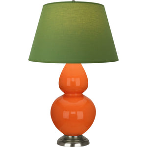 Robert Abbey - 1675G - One Light Table Lamp - Double Gourd - Pumpkin Glazed Ceramic w/Antique Silvered