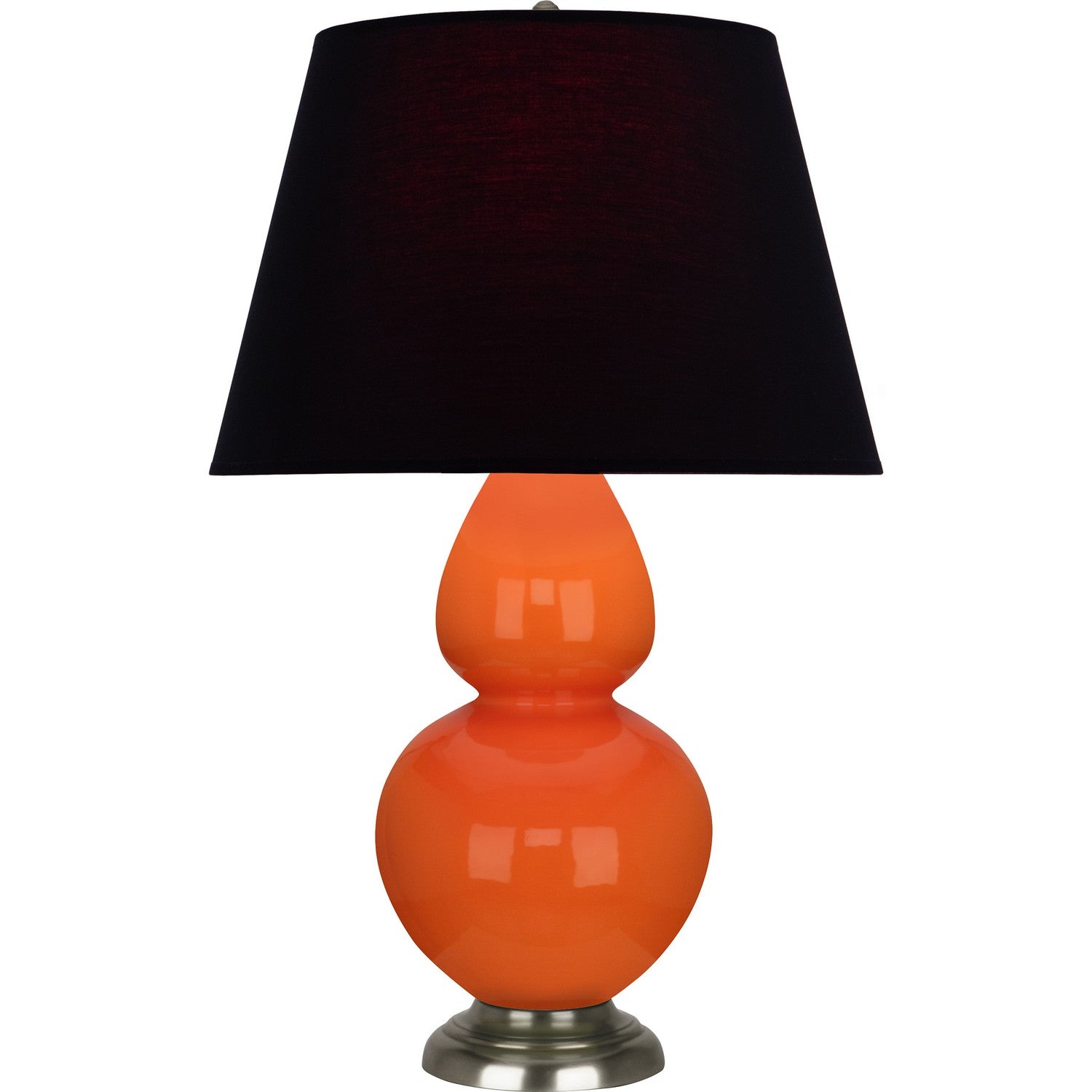 Robert Abbey - 1675K - One Light Table Lamp - Double Gourd - Pumpkin Glazed Ceramic w/Antique Silvered