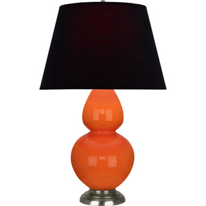 Robert Abbey - 1675K - One Light Table Lamp - Double Gourd - Pumpkin Glazed Ceramic w/Antique Silvered