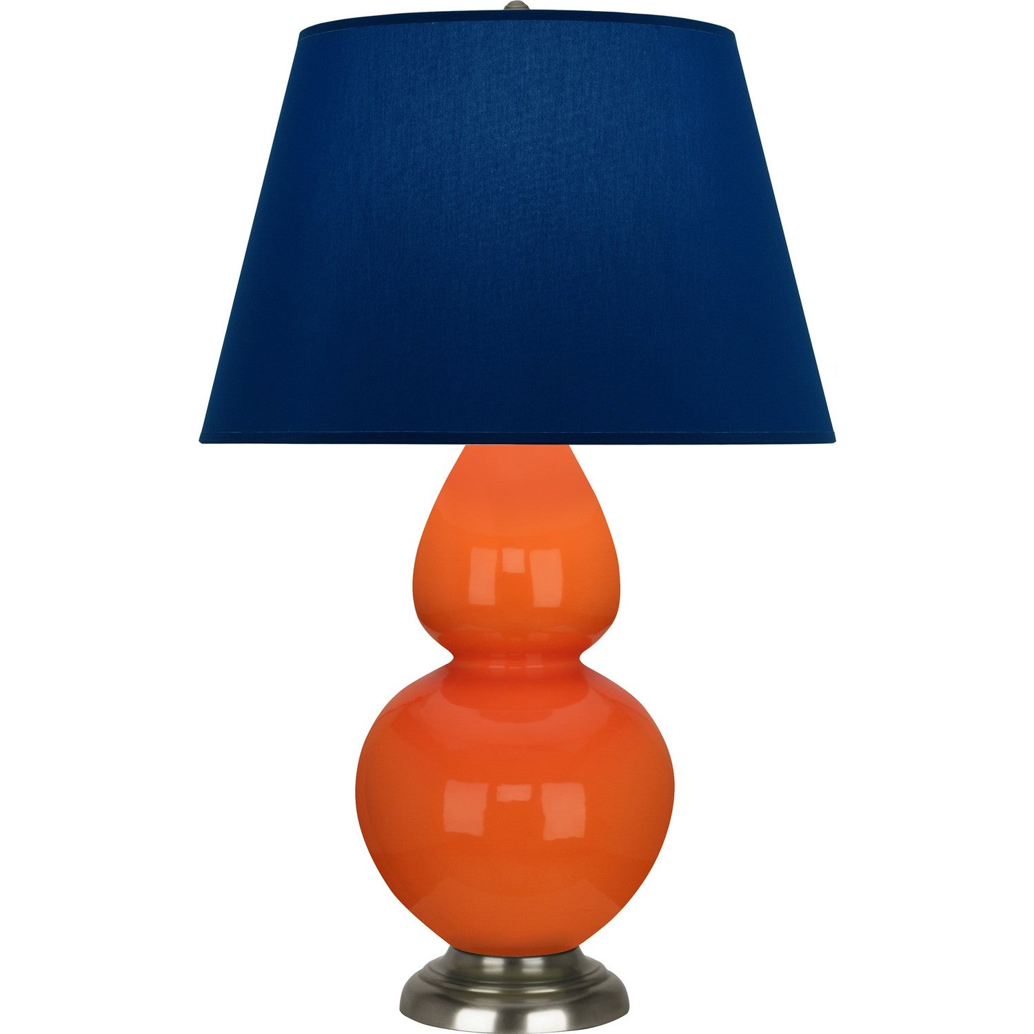 Robert Abbey - 1675N - One Light Table Lamp - Double Gourd - Pumpkin Glazed Ceramic w/Antique Silvered