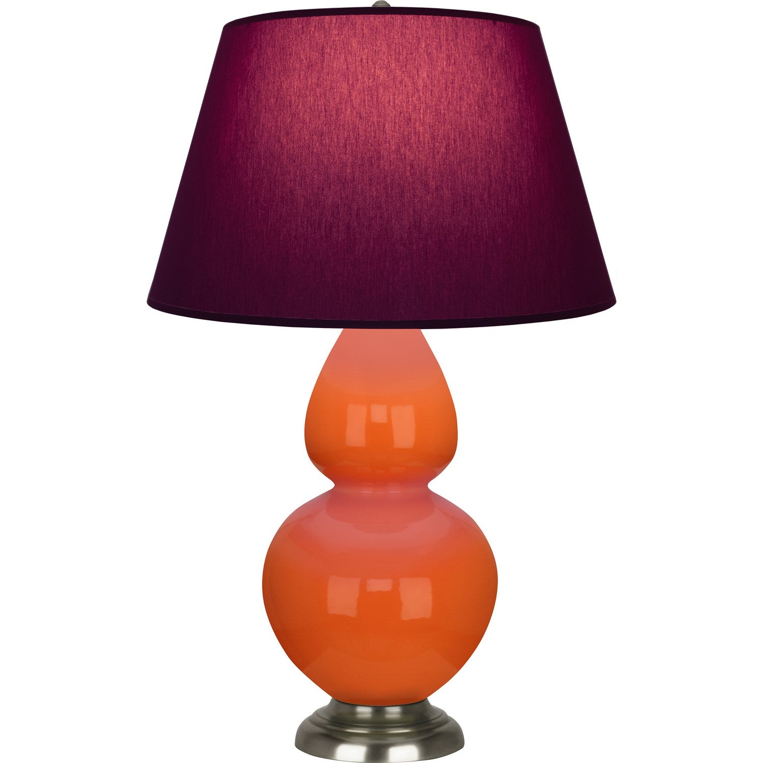 Robert Abbey - 1675P - One Light Table Lamp - Double Gourd - Pumpkin Glazed Ceramic w/Antique Silvered