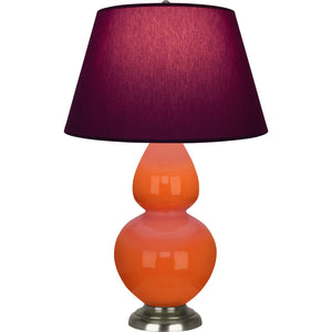 Robert Abbey - 1675P - One Light Table Lamp - Double Gourd - Pumpkin Glazed Ceramic w/Antique Silvered