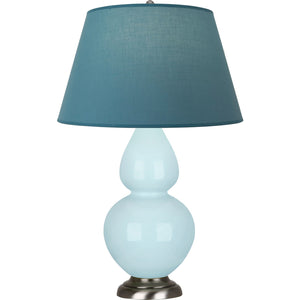 Robert Abbey - 1676B - One Light Table Lamp - Double Gourd - Baby Blue Glazed Ceramic w/Antique Silvered