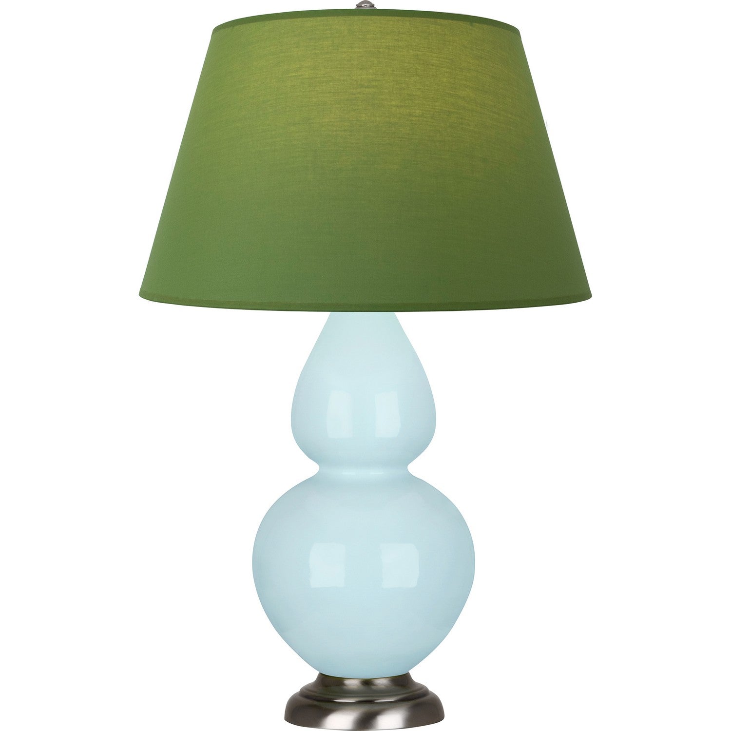 Robert Abbey - 1676G - One Light Table Lamp - Double Gourd - Baby Blue Glazed Ceramic w/Antique Silvered