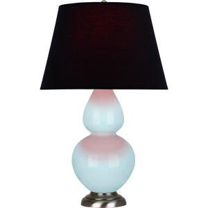 Robert Abbey - 1676K - One Light Table Lamp - Double Gourd - Baby Blue Glazed Ceramic w/Antique Silvered