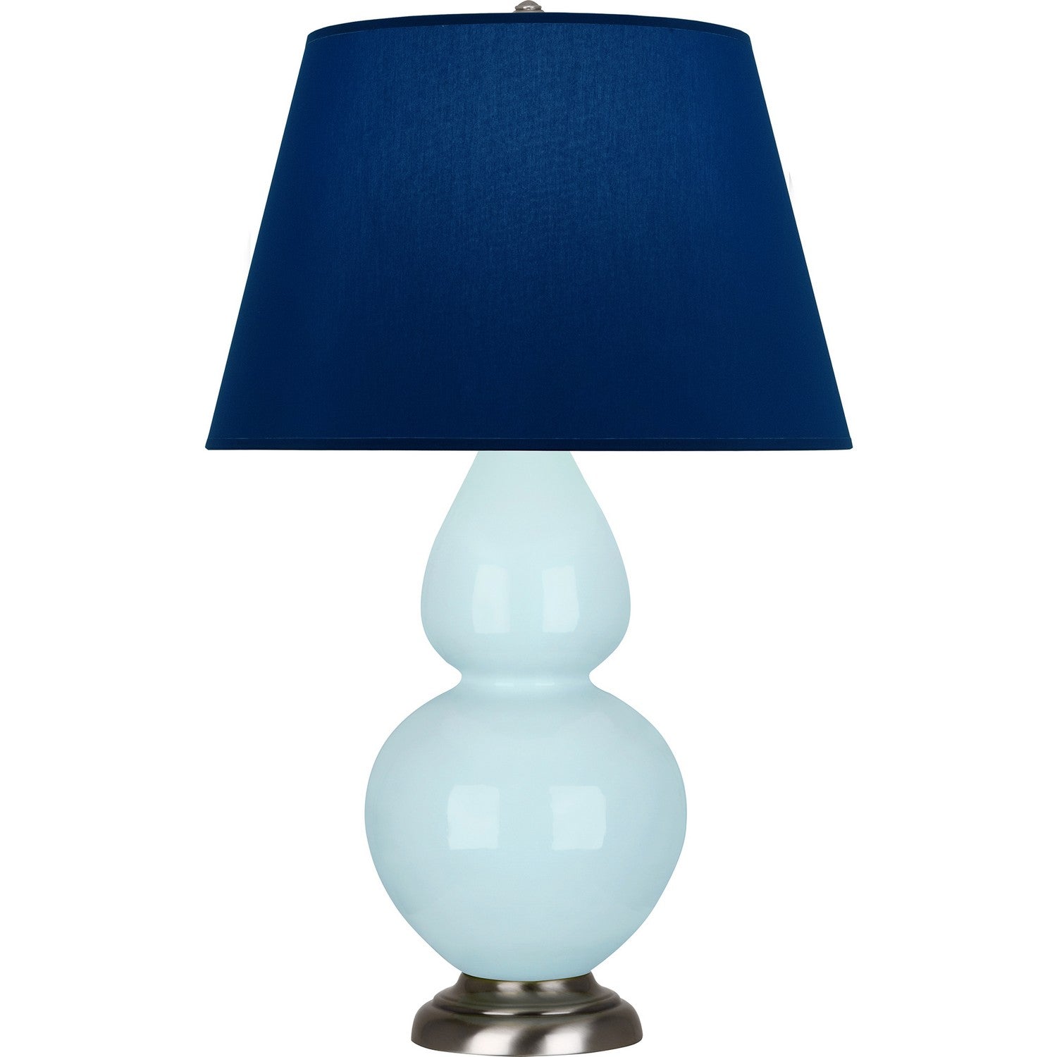 Robert Abbey - 1676N - One Light Table Lamp - Double Gourd - Baby Blue Glazed Ceramic w/Antique Silvered