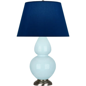 Robert Abbey - 1676N - One Light Table Lamp - Double Gourd - Baby Blue Glazed Ceramic w/Antique Silvered