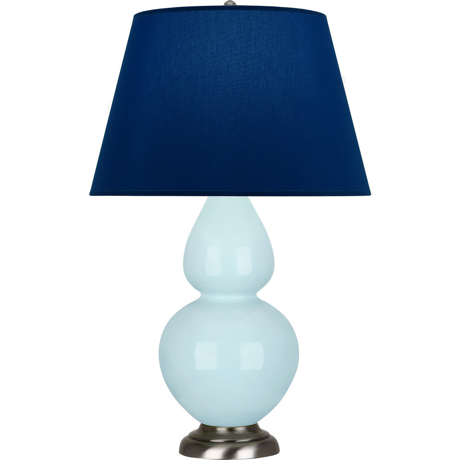 Robert Abbey - 1676N - One Light Table Lamp - Double Gourd - Baby Blue Glazed Ceramic w/Antique Silver
