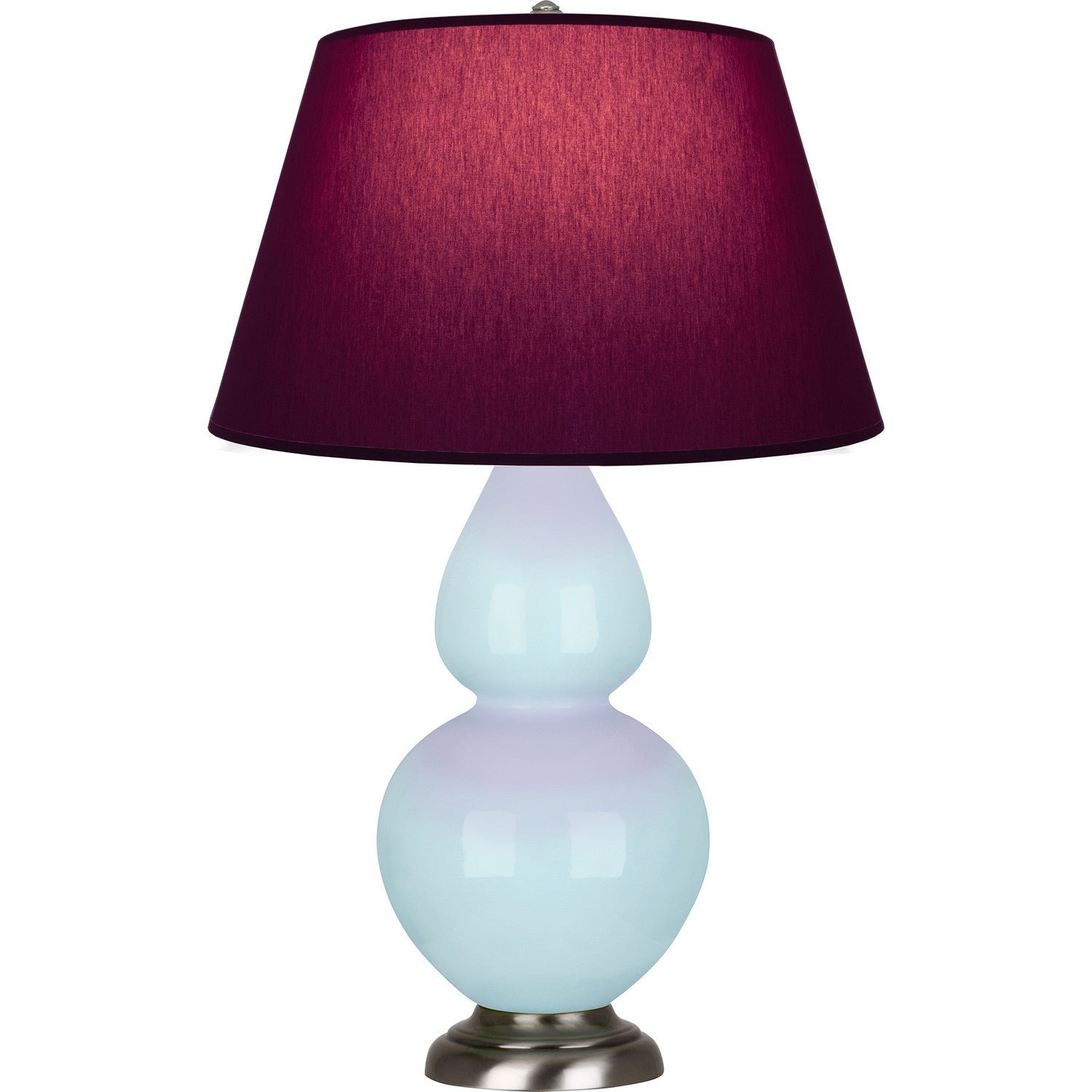 Robert Abbey - 1676P - One Light Table Lamp - Double Gourd - Baby Blue Glazed Ceramic w/Antique Silvered