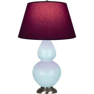 Robert Abbey - 1676P - One Light Table Lamp - Double Gourd - Baby Blue Glazed Ceramic w/Antique Silvered