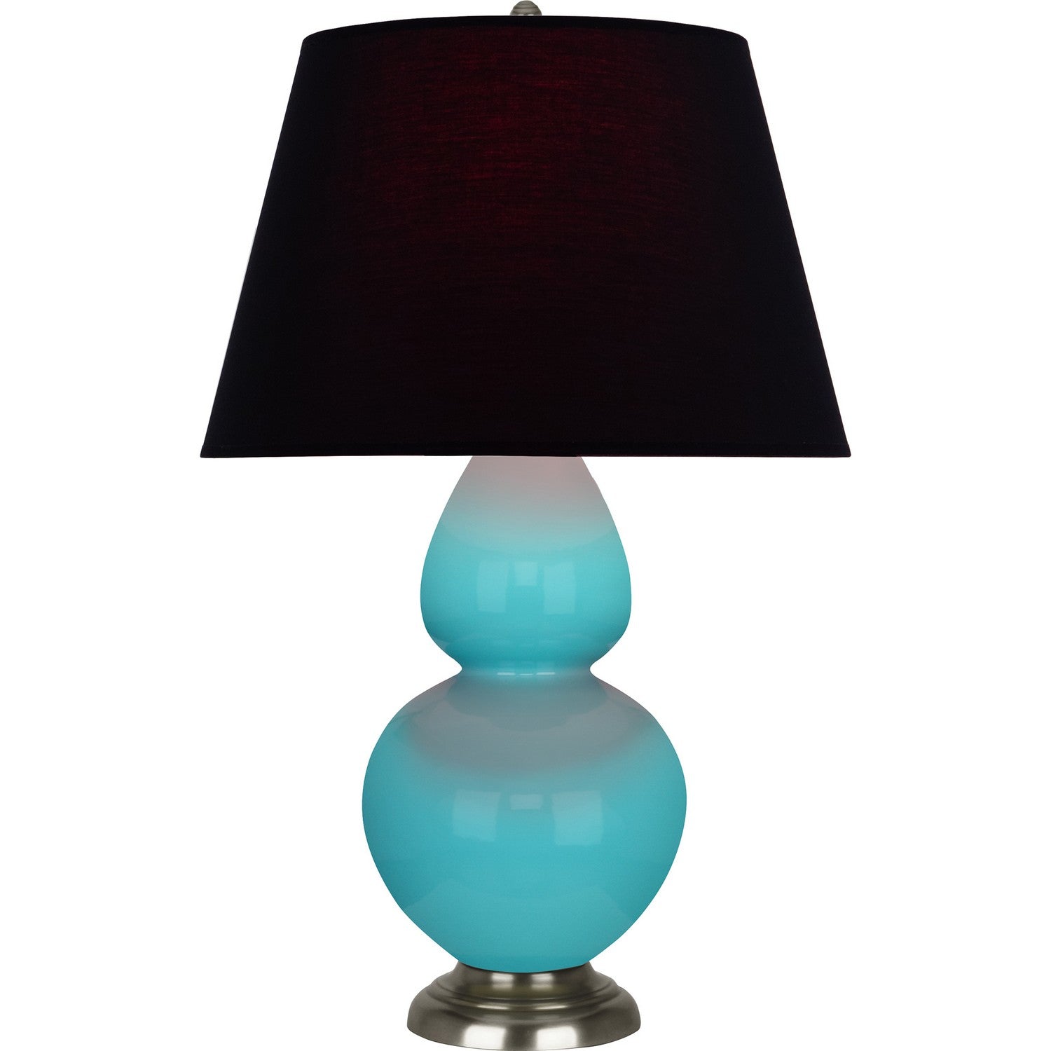 Robert Abbey - 1741K - One Light Table Lamp - Double Gourd - Egg Blue Glazed Ceramic w/Antique Silvered