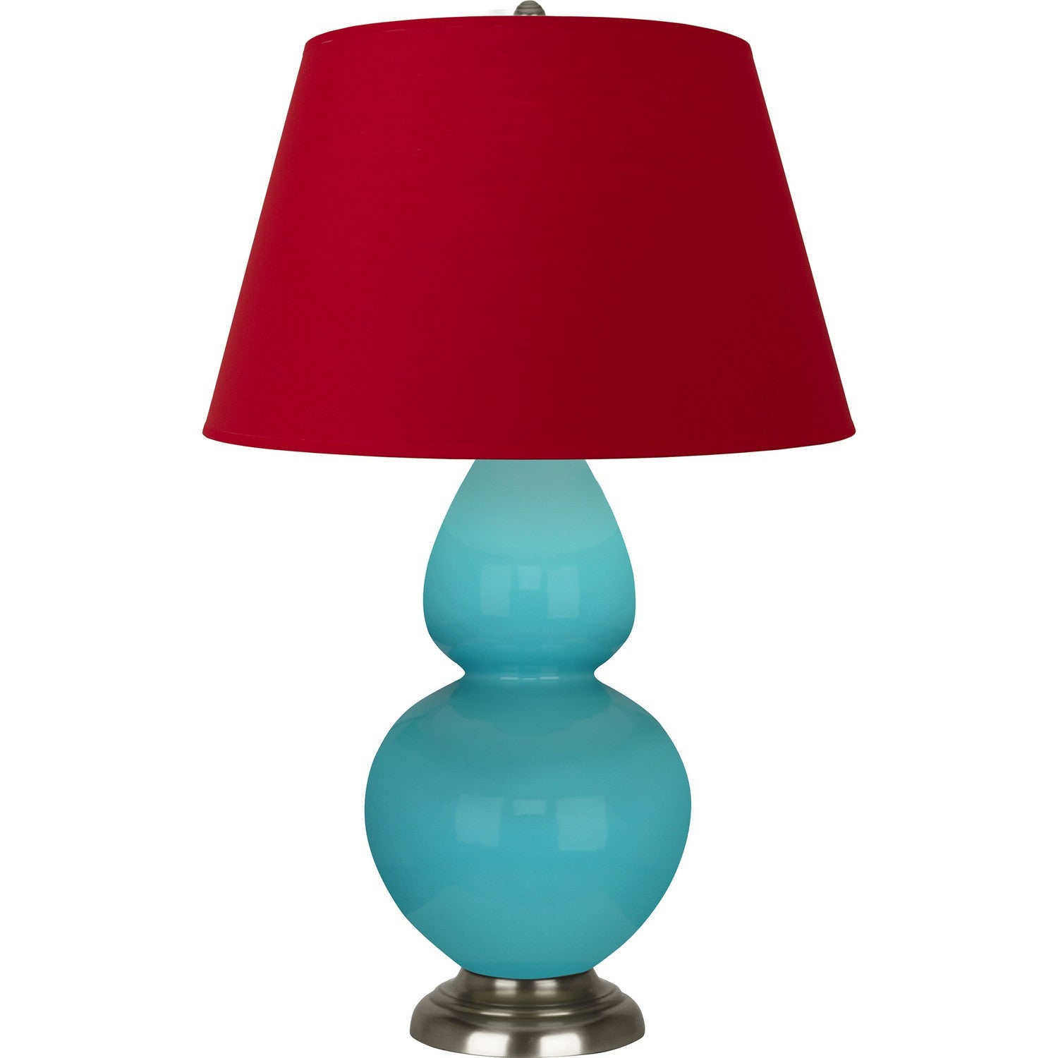 Robert Abbey - 1741R - One Light Table Lamp - Double Gourd - Egg Blue Glazed Ceramic w/Antique Silvered