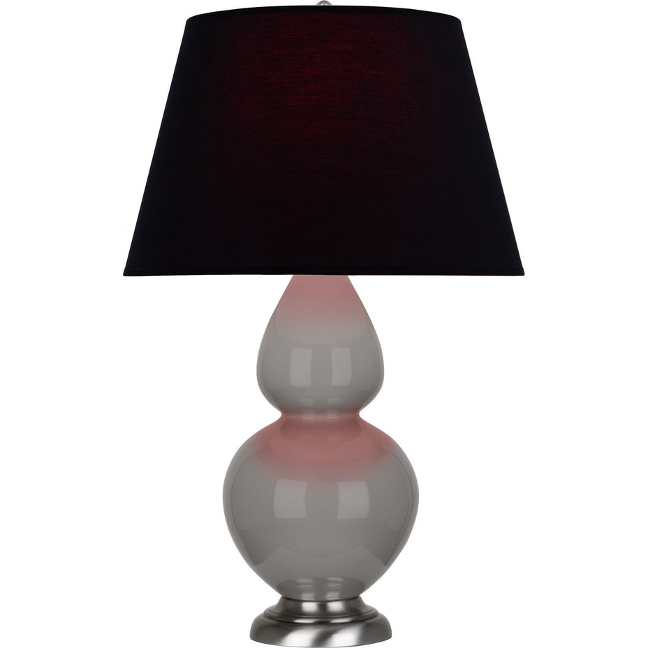 Robert Abbey - 1750K - One Light Table Lamp - Double Gourd - Smokey Taupe Glazed Ceramic w/Antique Silver