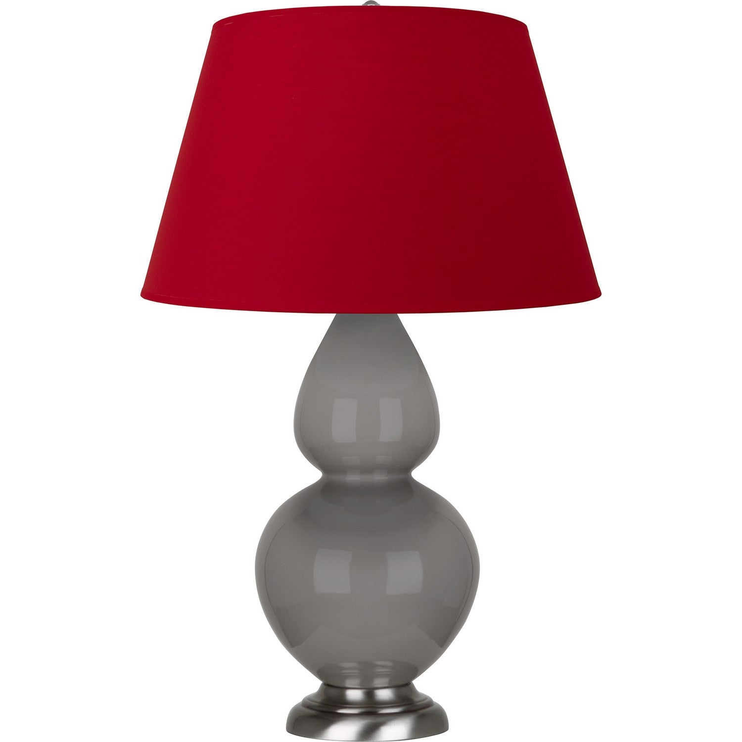 Robert Abbey - 1750R - One Light Table Lamp - Double Gourd - Smokey Taupe Glazed Ceramic w/Antique Silvered