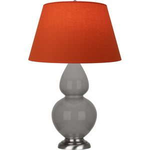 Robert Abbey - 1750T - One Light Table Lamp - Double Gourd - Smokey Taupe Glazed Ceramic w/Antique Silvered