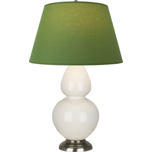 Robert Abbey - 1756G - One Light Table Lamp - Double Gourd - Bone Glazed Ceramic w/Antique Silvered