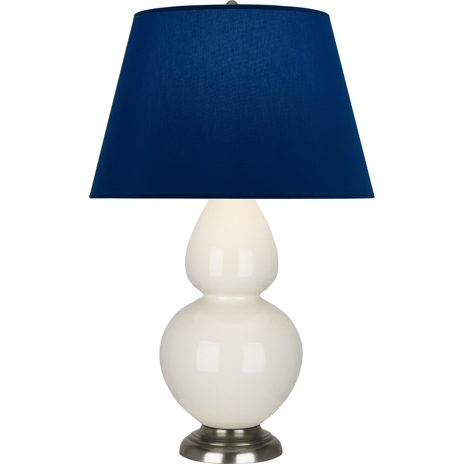 Robert Abbey - 1756N - One Light Table Lamp - Double Gourd - Bone Glazed Ceramic w/Antique Silvered