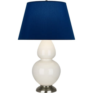 Robert Abbey - 1756N - One Light Table Lamp - Double Gourd - Bone Glazed Ceramic w/Antique Silvered