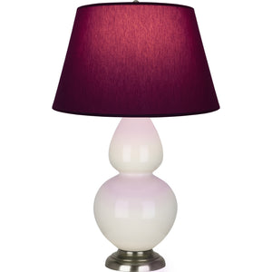 Robert Abbey - 1756P - One Light Table Lamp - Double Gourd - Bone Glazed Ceramic w/Antique Silvered