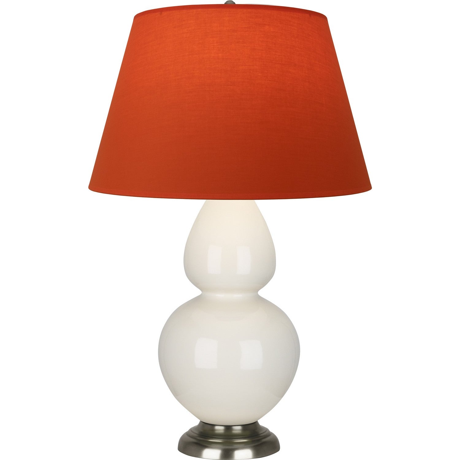 Robert Abbey - 1756T - One Light Table Lamp - Double Gourd - Bone Glazed Ceramic w/Antique Silvered