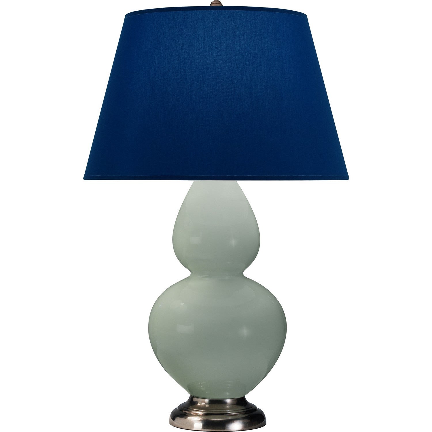 Robert Abbey - 1791N - One Light Table Lamp - Double Gourd - Celadon Glazed Ceramic w/Antique Silvered