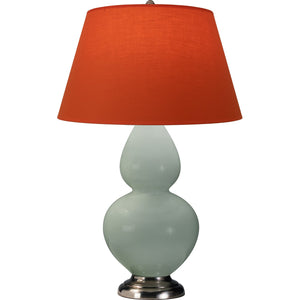Robert Abbey - 1791T - One Light Table Lamp - Double Gourd - Celadon Glazed Ceramic w/Antique Silvered