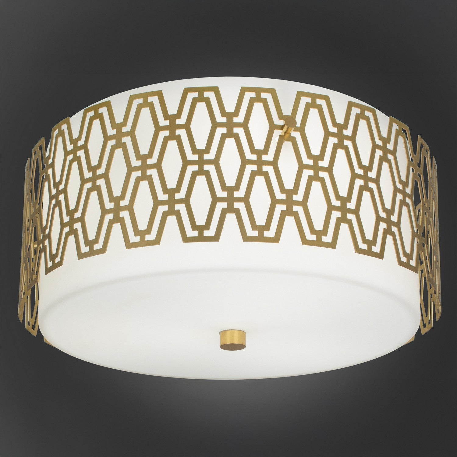 Robert Abbey - 203 - Three Light Flushmount - Marcel - Modern Brass w/Frosted Cased White Glass Shade