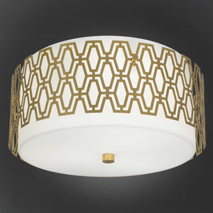 Robert Abbey - 203 - Three Light Flushmount - Marcel - Modern Brass w/Frosted Cased White Glass Shade