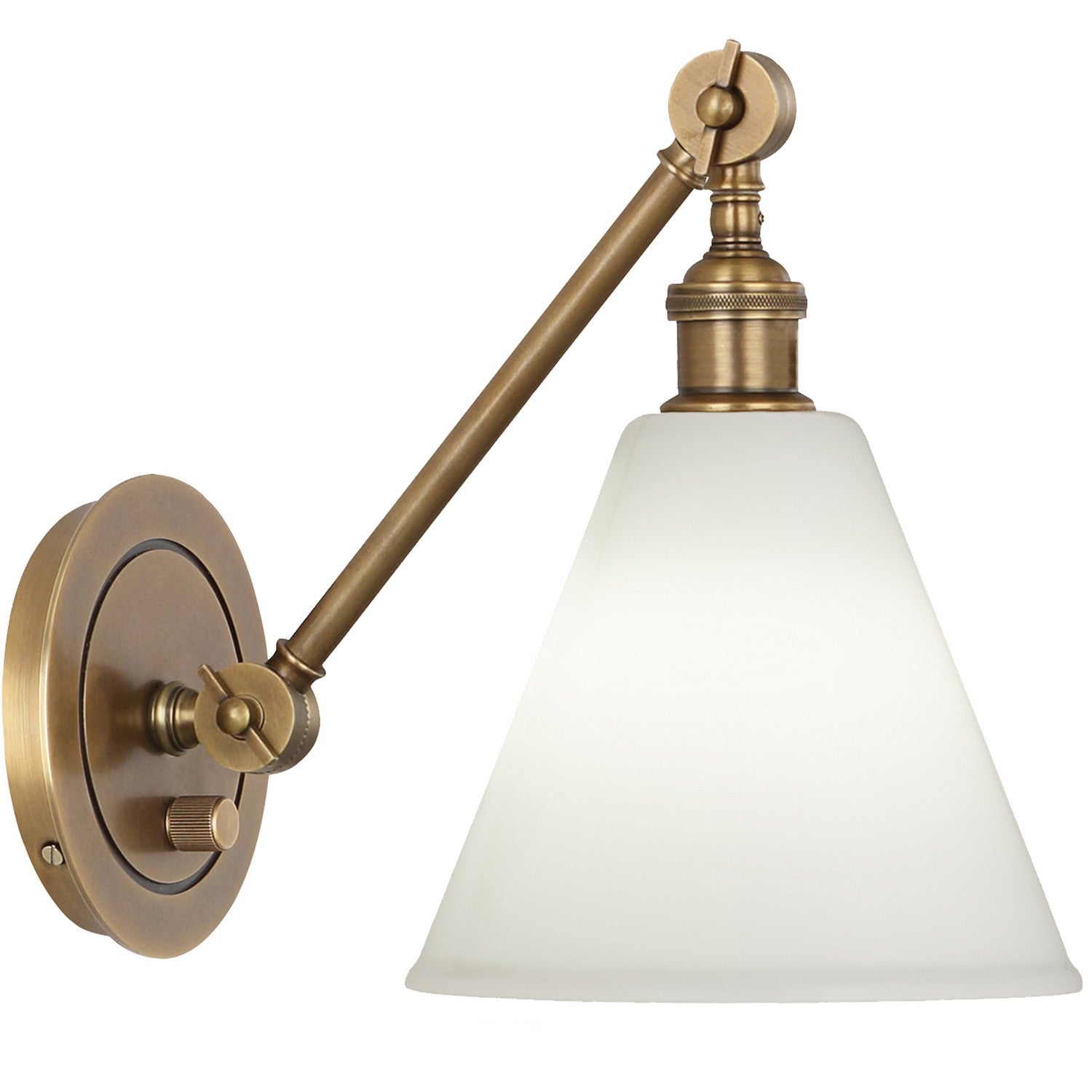 Robert Abbey - 2417G - One Light Wall Sconce - Alloy - Warm Brass/Cased White Glass Shade w/ Polished