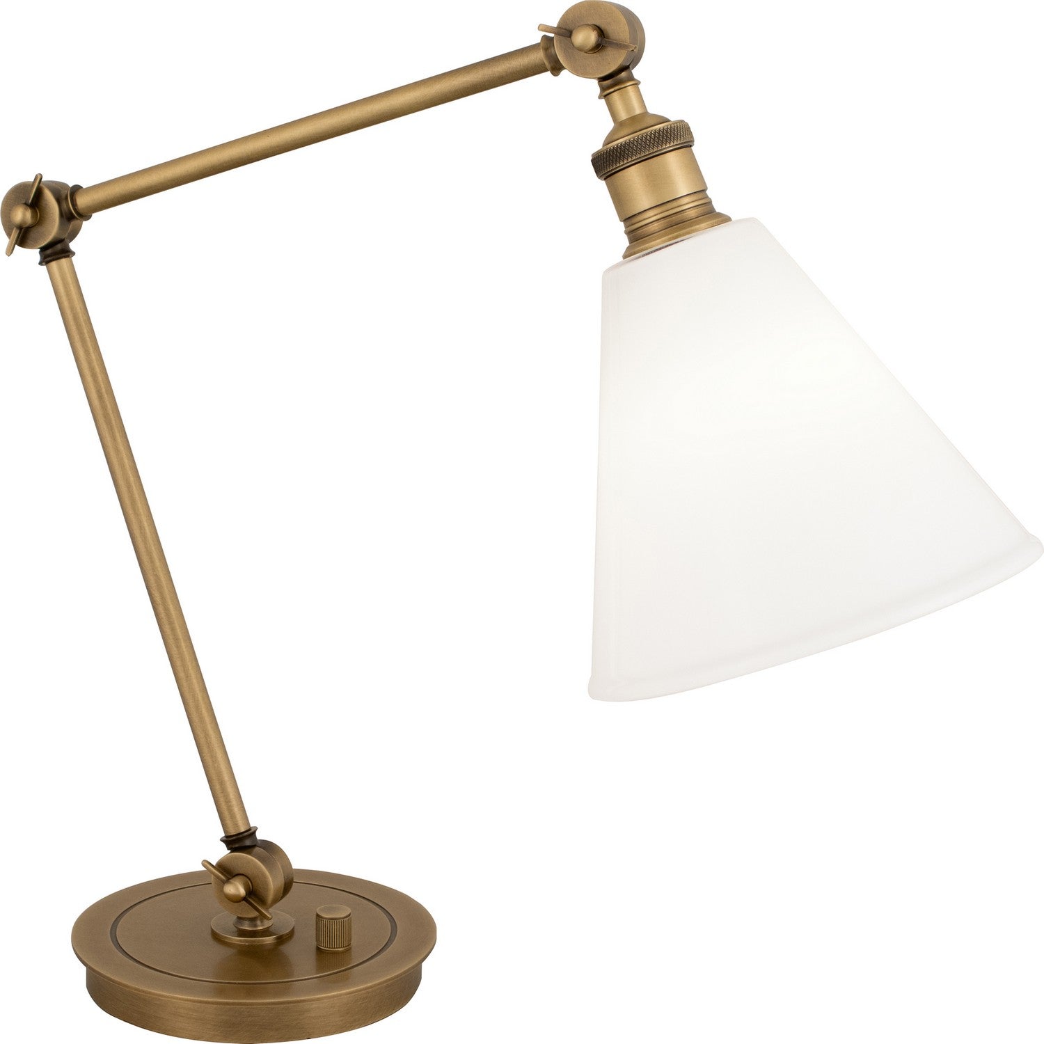 Robert Abbey - 2419G - One Light Table Lamp - Alloy - Warm Brass/Cased White Glass Shade w/Polished