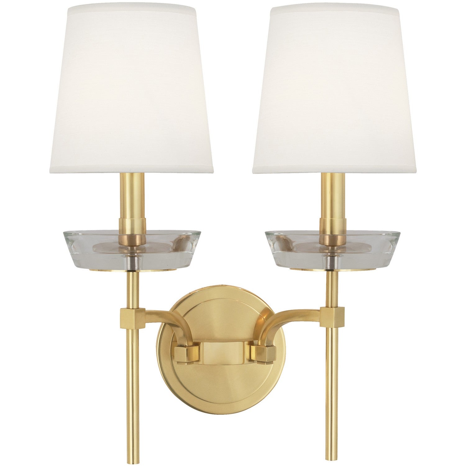 Robert Abbey - 609C - Two Light Wall Sconce - Cristallo - Modern Brass w/ Clear Crystal