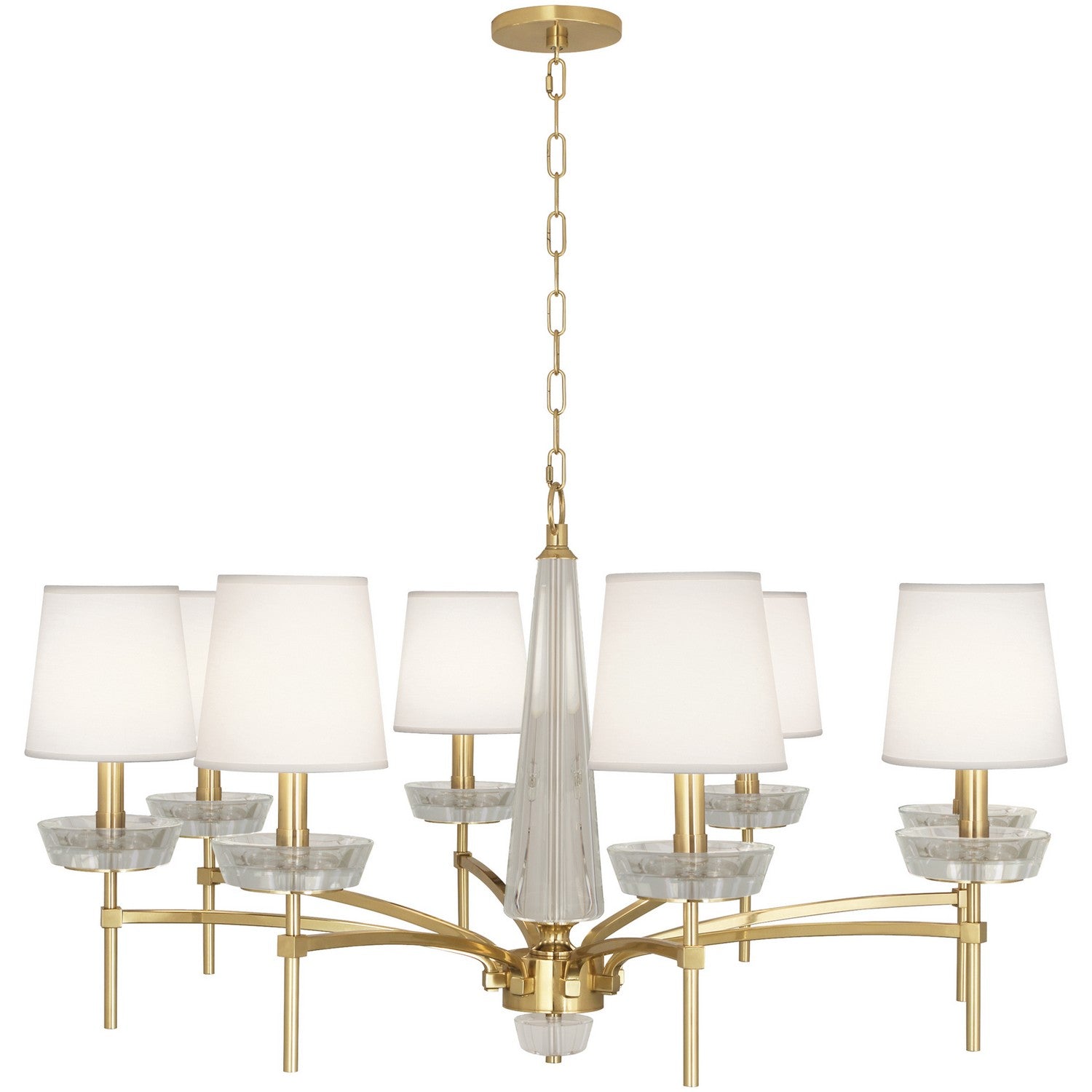 Robert Abbey - 625C - Eight Light Chandelier - Cristallo - Modern Brass w/ Clear Crystal