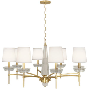 Robert Abbey - 625C - Eight Light Chandelier - Cristallo - Modern Brass w/ Clear Crystal