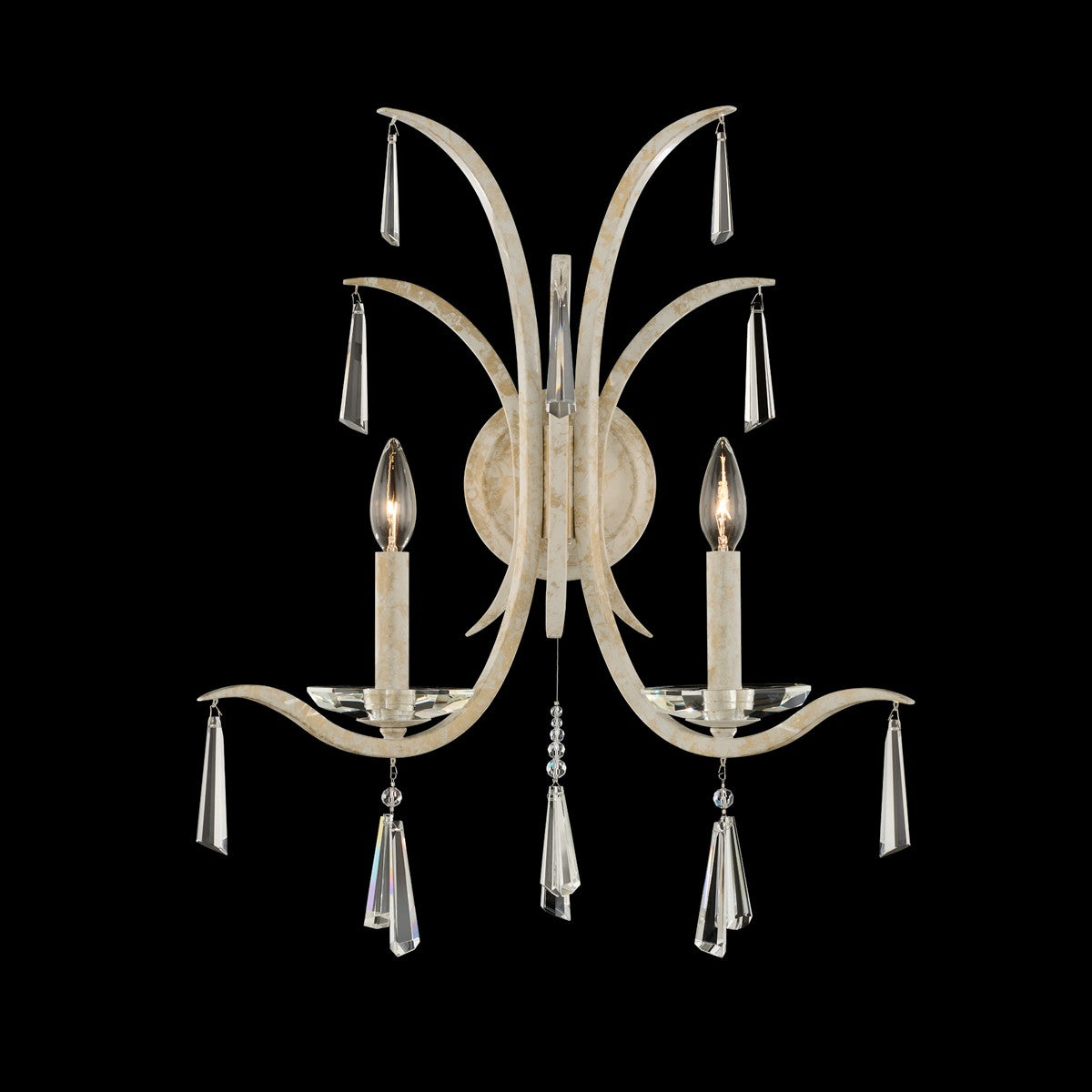 Schonbek - S30502-711R - Two Light Wall Sconce - Tinsley - White Gold