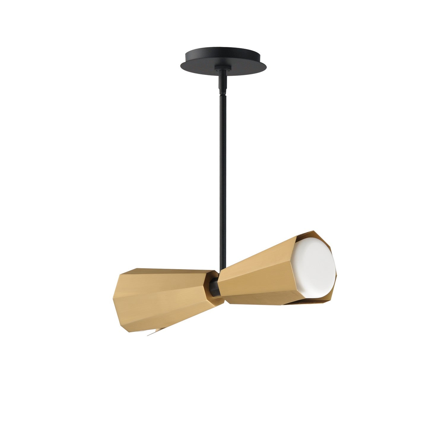 Maxim - 10812SWBKAB - Two Light Pendant - Rizzo - Black / Antique Brass