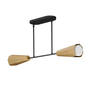 Maxim - 10816SWBKAB - Two Light Linear Pendant - Rizzo - Black / Antique Brass