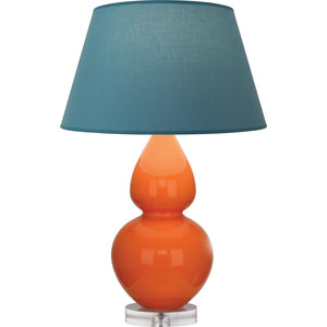 Robert Abbey - A675B - One Light Table Lamp - Double Gourd - Pumpkin Glazed Ceramic w/Lucite