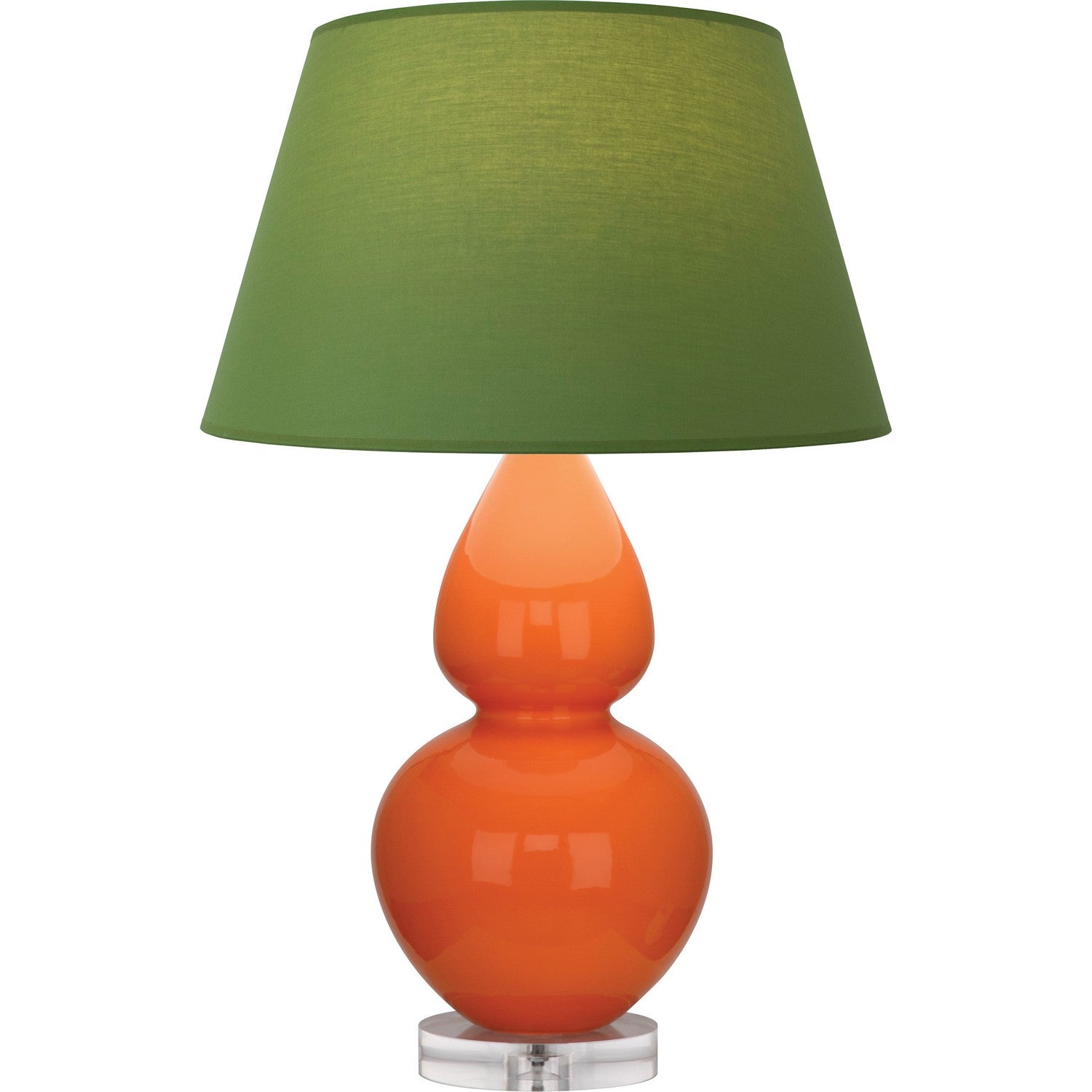 Robert Abbey - A675G - One Light Table Lamp - Double Gourd - Pumpkin Glazed Ceramic w/Lucite