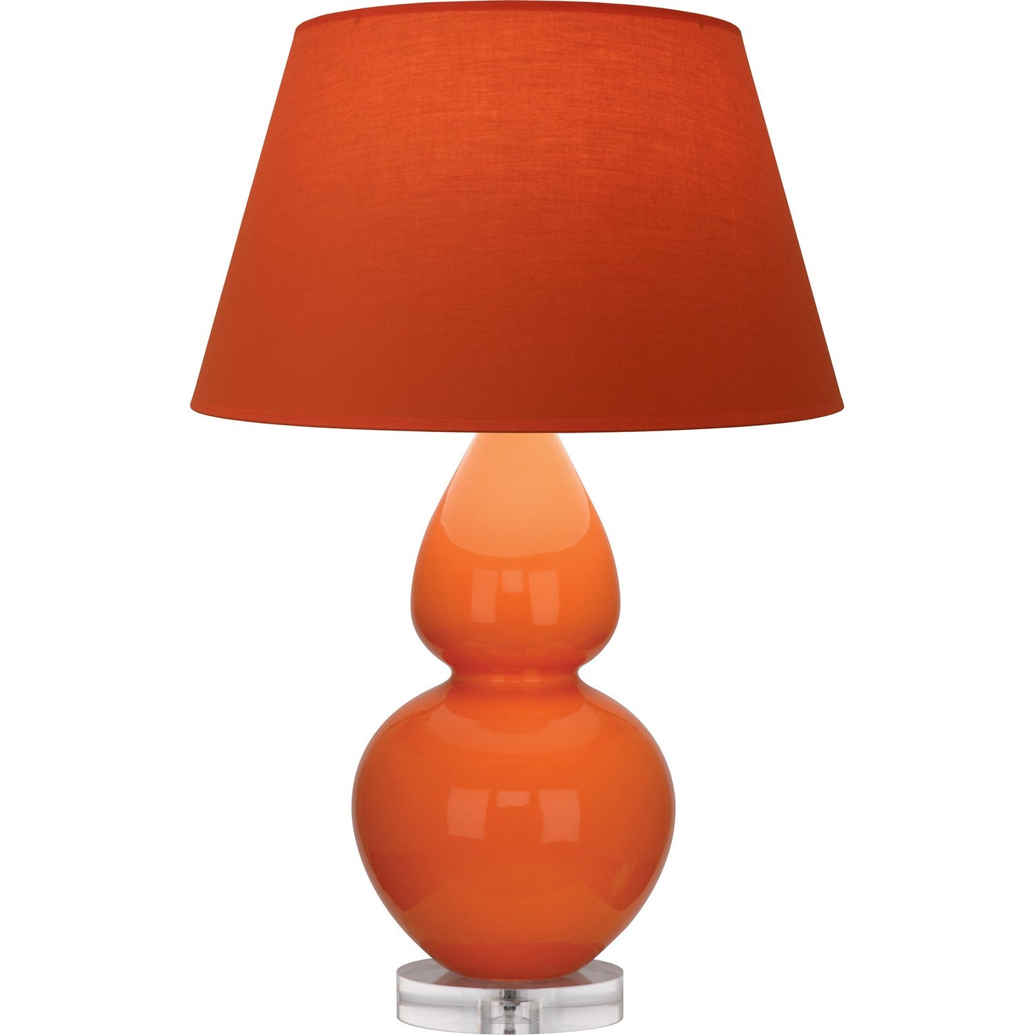 Robert Abbey - A675T - One Light Table Lamp - Double Gourd - Pumpkin Glazed Ceramic w/Lucite