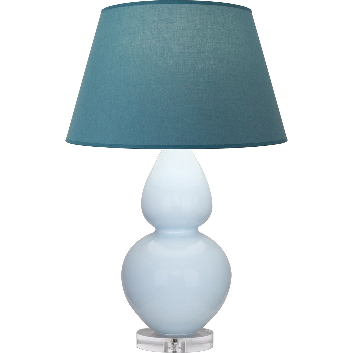 Robert Abbey - A676B - One Light Table Lamp - Double Gourd - Baby Blue Glazed Ceramic w/Lucite