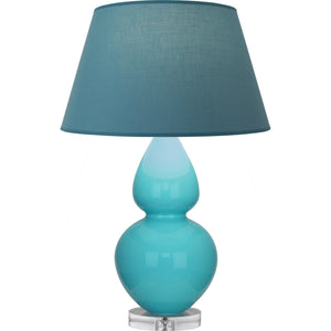 Robert Abbey - A741B - One Light Table Lamp - Double Gourd - Egg Blue Glazed Ceramic w/Lucite
