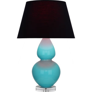 Robert Abbey - A741K - One Light Table Lamp - Double Gourd - Egg Blue Glazed Ceramic w/Lucite