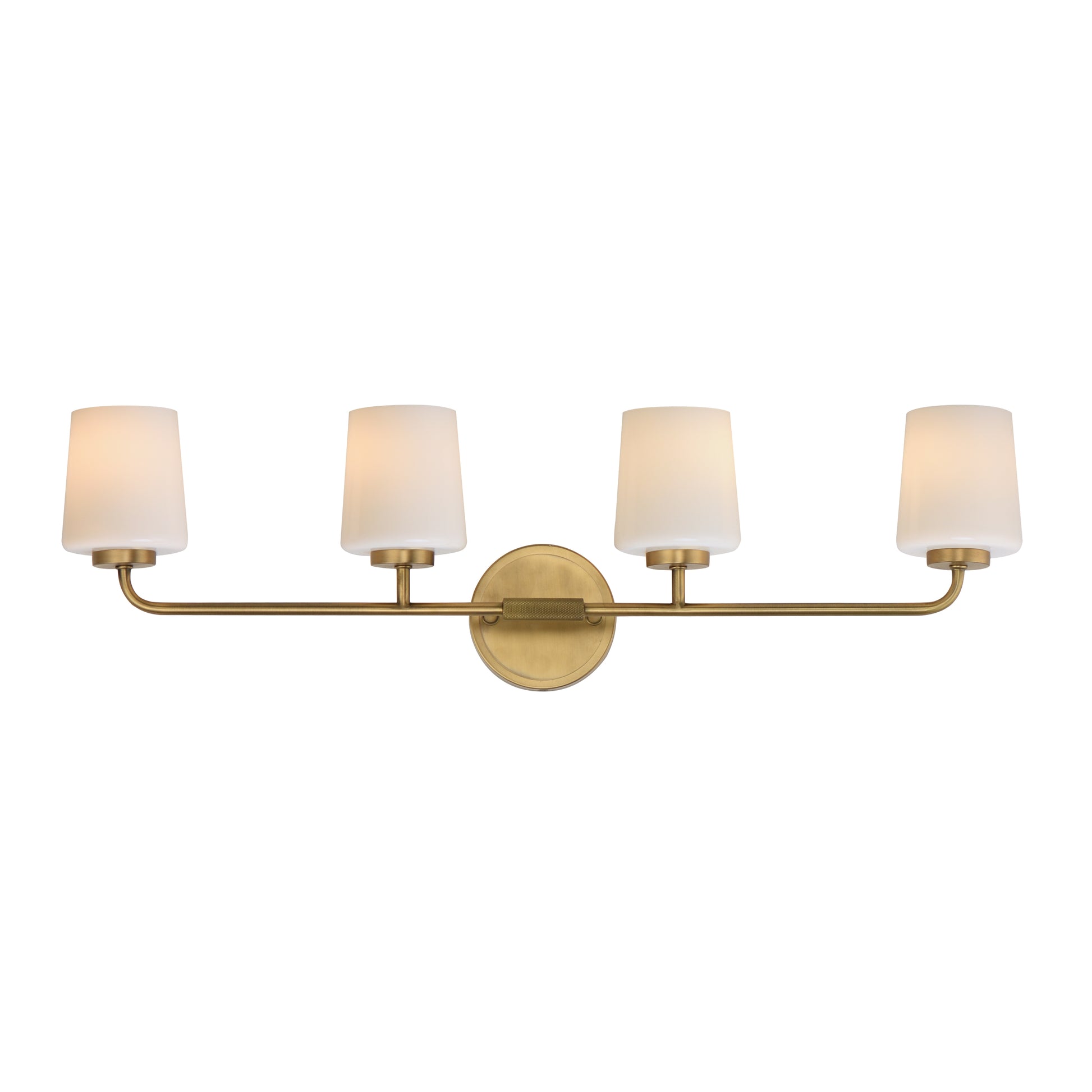 Maxim - 12694WTNAB - Four Light Bath Vanity - Durham - Natural Aged Brass
