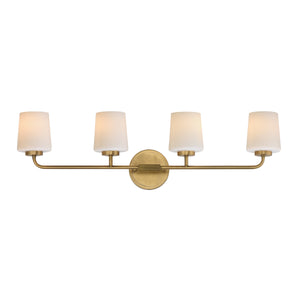 Maxim - 12694WTNAB - Four Light Bath Vanity - Durham - Natural Aged Brass